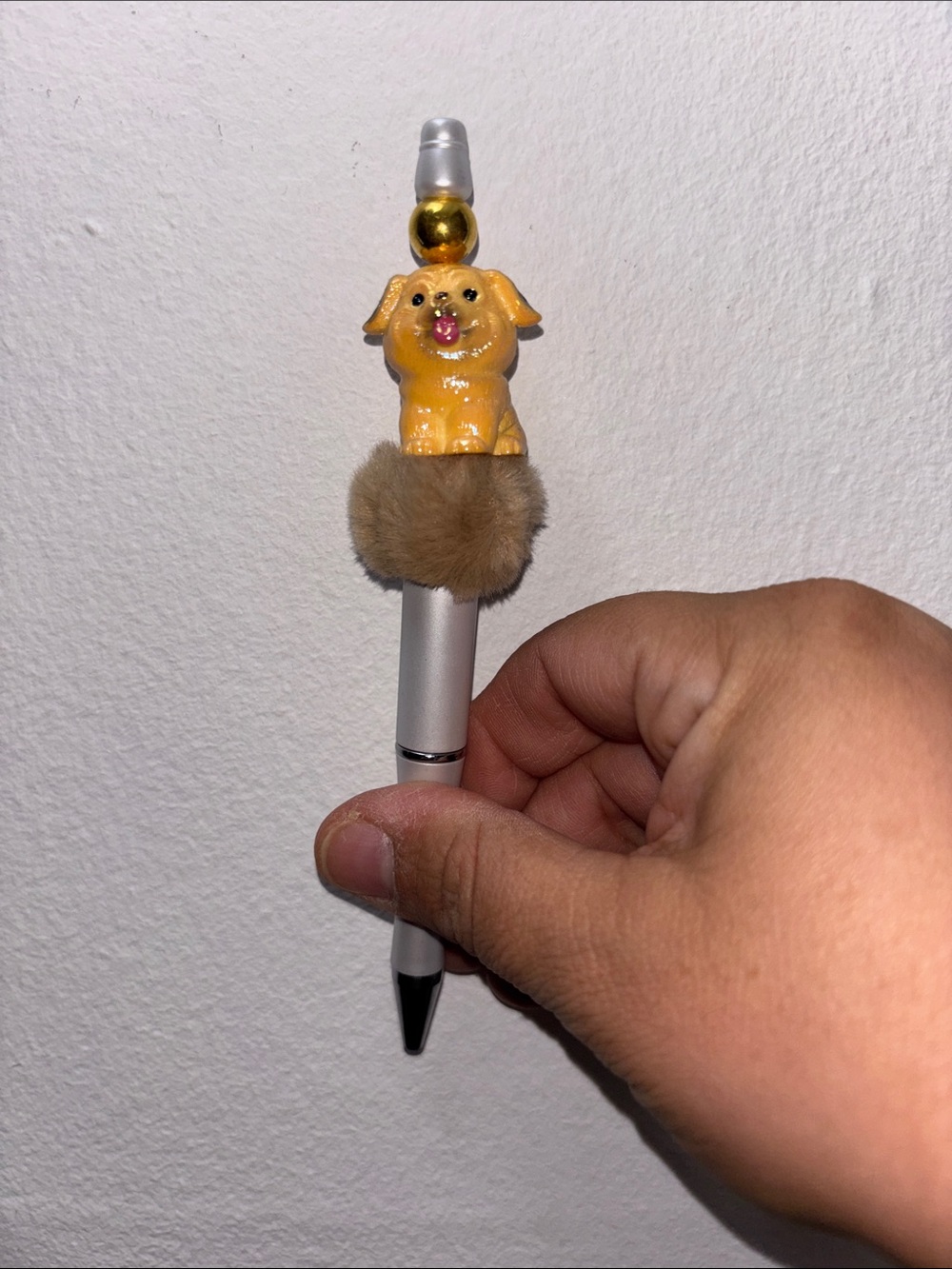 Yellow Dog Pom-Pom Decorative Touchscreen Pen by